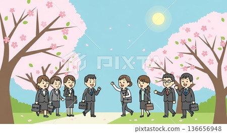 櫻花樹下的微笑與問候 136656948