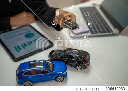 Automotive Business, Car Sale or Lease Concept. Automotive Business, Car Sale or Lease Concept. 136656983