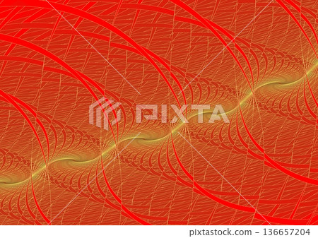 Gold wave pattern painted on the wall② Gold wave pattern painted on the wall② 136657204