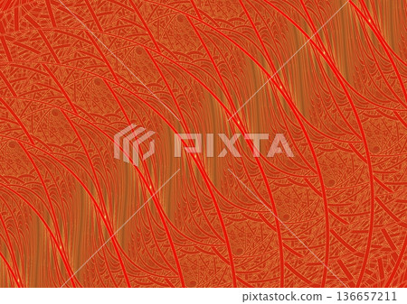 Gold wave pattern painted on the wall② Gold wave pattern painted on the wall② 136657211