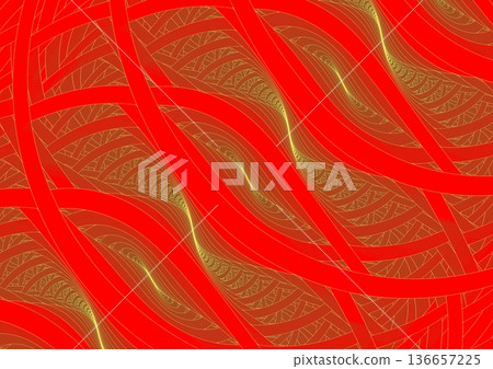 Gold wave pattern painted on the wall② Gold wave pattern painted on the wall② 136657225