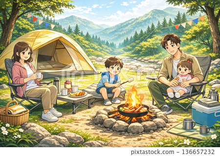 Camping family 136657232