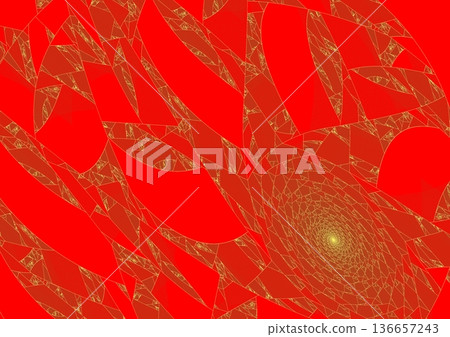 Gold wave pattern painted on the wall② Gold wave pattern painted on the wall② 136657243