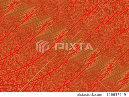 Gold wave pattern painted on the wall② Gold wave pattern painted on the wall② 136657249