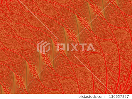 Gold wave pattern painted on the wall② Gold wave pattern painted on the wall② 136657257