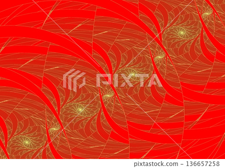Gold wave pattern painted on the wall② Gold wave pattern painted on the wall② 136657258