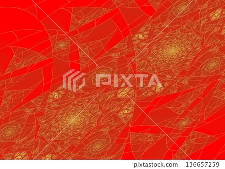 Gold wave pattern painted on the wall② Gold wave pattern painted on the wall② 136657259