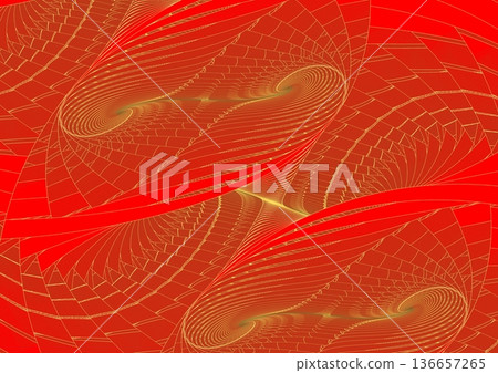 Gold wave pattern painted on the wall② Gold wave pattern painted on the wall② 136657265