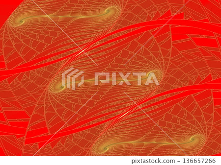 Gold wave pattern painted on the wall② Gold wave pattern painted on the wall② 136657266