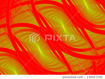 Gold wave pattern painted on the wall② Gold wave pattern painted on the wall② 136657280