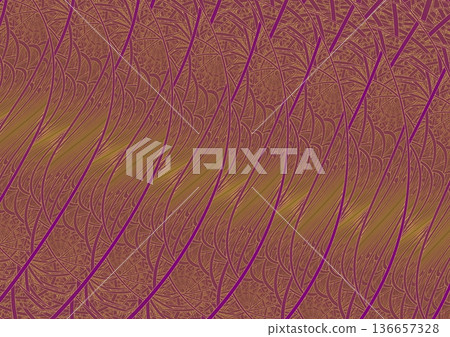 Gold wave pattern painted on the wall② Gold wave pattern painted on the wall② 136657328