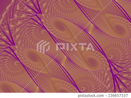 Gold wave pattern painted on the wall② Gold wave pattern painted on the wall② 136657337