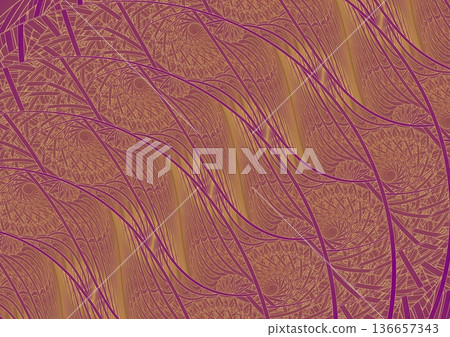Gold wave pattern painted on the wall② Gold wave pattern painted on the wall② 136657343