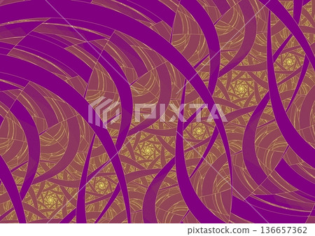 Gold wave pattern painted on the wall② Gold wave pattern painted on the wall② 136657362