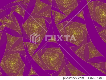 Gold wave pattern painted on the wall② Gold wave pattern painted on the wall② 136657389