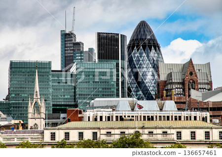 30 St Mary Axe previously known as the Swiss Re Building and informally known as the Gherkin in London, England, United Kingdom 30 St Mary Axe previously known as the Swiss Re Building and informally known as the Gherkin in London, England, United Kingdom 136657461