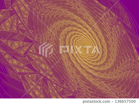 牆上繪有金色波浪圖案② 牆上繪有金色波浪圖案② 136657500