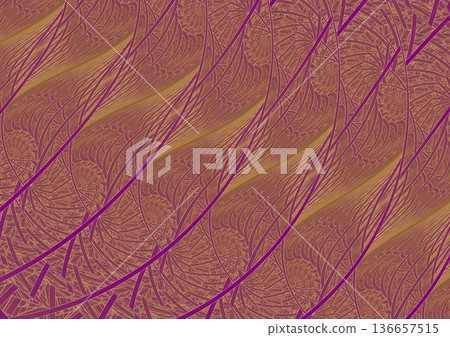 Gold wave pattern painted on the wall② Gold wave pattern painted on the wall② 136657515