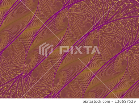 Gold wave pattern painted on the wall② Gold wave pattern painted on the wall② 136657529