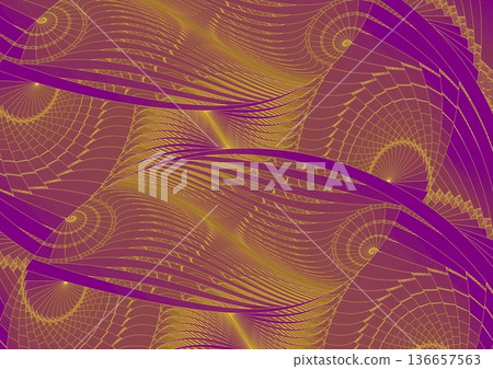 Gold wave pattern painted on the wall② Gold wave pattern painted on the wall② 136657563