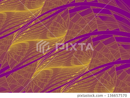 牆上繪有金色波浪圖案② 136657570