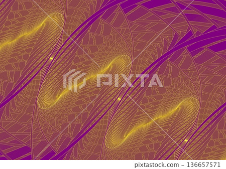 牆上繪有金色波浪圖案② 牆上繪有金色波浪圖案② 136657571