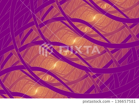 Gold wave pattern painted on the wall② Gold wave pattern painted on the wall② 136657581