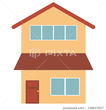 Second floor house icon. Two floors house sign. two-storey house symbol. flat style. Second floor house icon. Two floors house sign. two-storey house symbol. flat style. 136657657