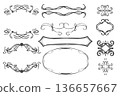 Hand-drawn frame illustration set: elegant decoration 136657667