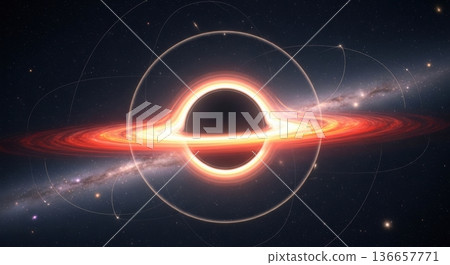 Black hole pulling matter into its event horizon 136657771