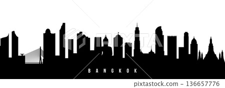 Vector silhouette illustration of Bangkok city 136657776