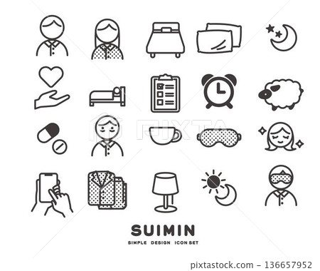 Insomnia icon vector illustration material 136657952