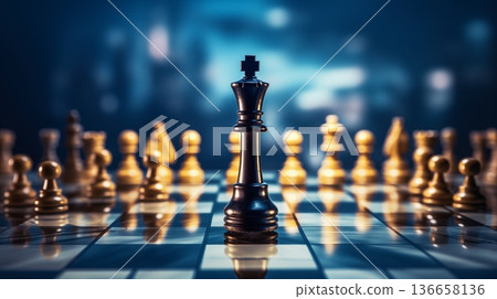 Strategic brilliance unfolds as a person engages in a game of chess, symbolizing business strategy. Every move tells a tale of calculated decisions on the dynamic chessboard of corporate planning 136658136