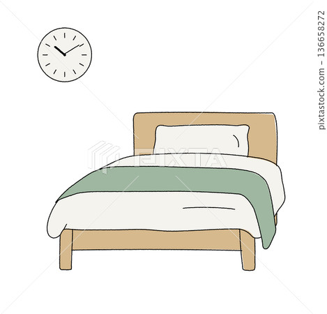 單人床和鐘 136658272