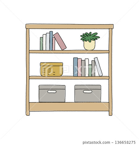 Open shelves, bookshelves 136658275