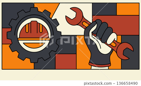 Construction Worker Illustration 136658490