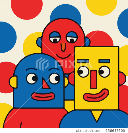Abstract Geometric Faces Abstract Geometric Faces 136658500
