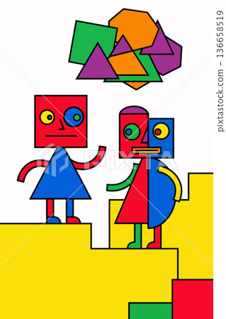 Geometric Robots on Stairs Geometric Robots on Stairs 136658519