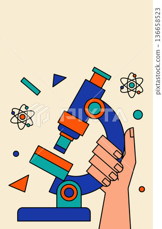 Stylized Microscope Illustration Stylized Microscope Illustration 136658523