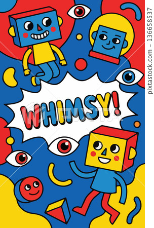 Whimsical Robot Cartoon Art 136658537