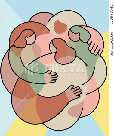 Abstract Family Embrace 136658546