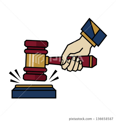 Gavel Striking Sound Block Gavel Striking Sound Block 136658587