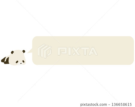 熊貓趴著睡覺。 （附對話框） 136658615