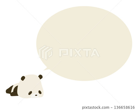 熊貓趴著睡覺。 （附對話框） 136658616