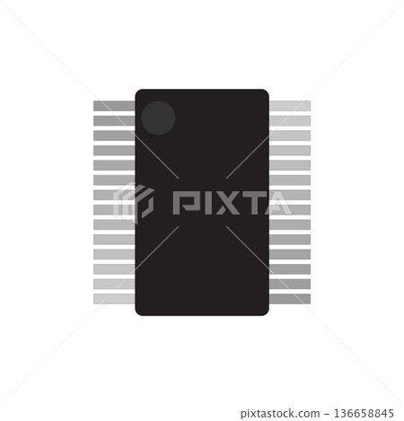 Computer chip icon. 136658845