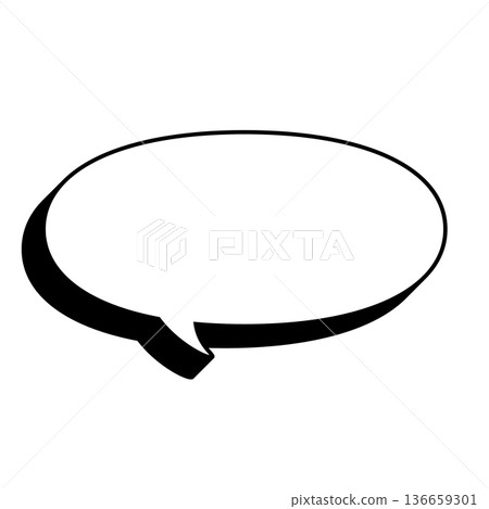 一個簡單的水平橢圓形對話框 136659301