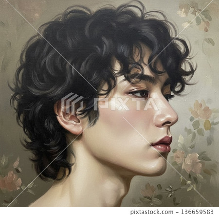 A profile of a young man A profile of a young man 136659583