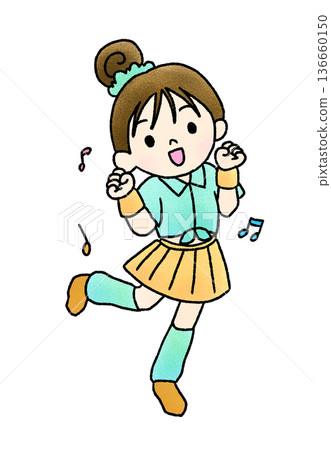 手繪的跳舞女孩插圖 手繪的跳舞女孩插圖 136660150