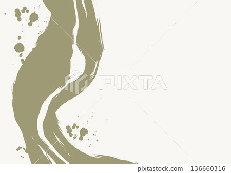 Minimal beige ink brush vector background 136660316