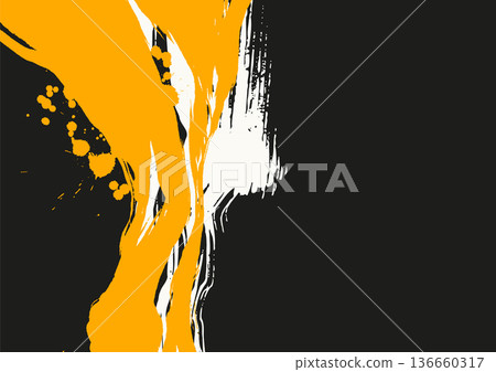 Japanese Yellow White Ink Brush Stroke Vector 136660317